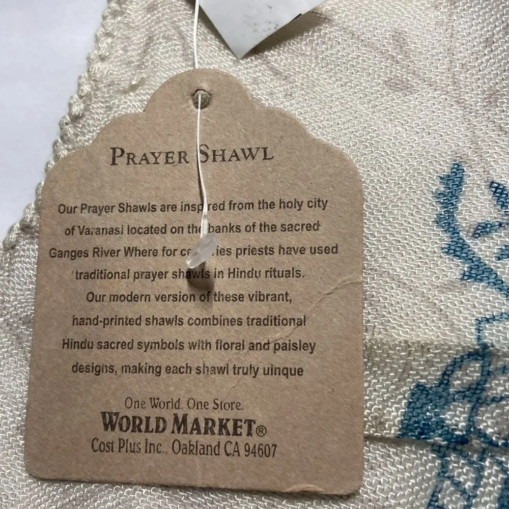 Prayer Shawl NWT wrap, scarf 100% rayon 0S - Picture 4 of 4